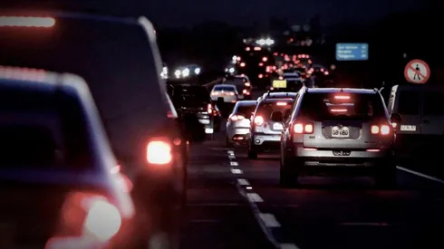 La Salida Sur de Santiago colapsó con la cantidad de autos.