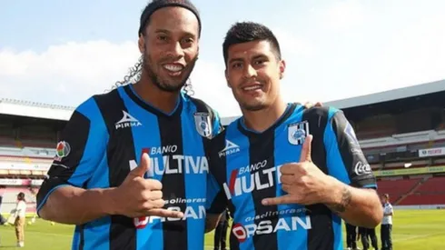 Ronaldinho junto a Pato Rubio en Querétaro