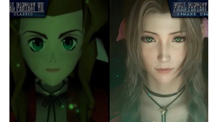 El nivel de detalle de Aeris Gainsborough es brutal en comparación con su versión de 1997.