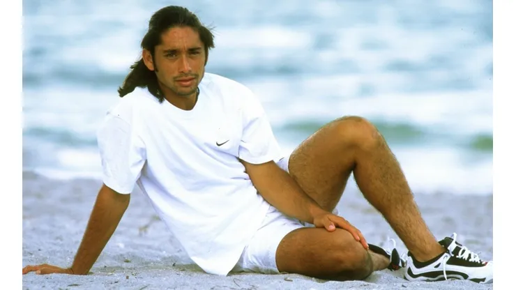 Ríos en su tiempo de jugador en las playas de Miami
