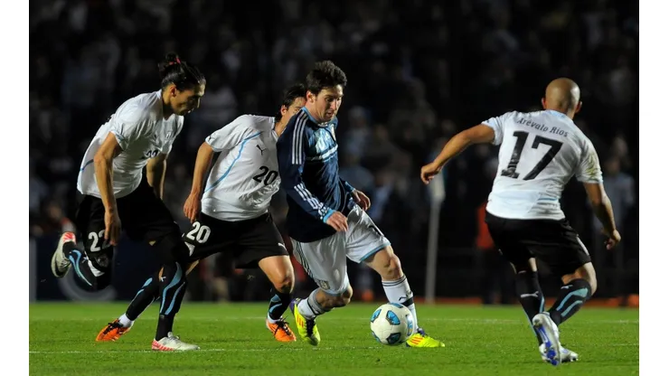 Messi jugando ante Uruguay en la Copa América