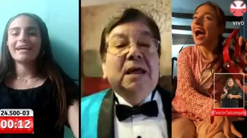 Tommy Rey cantó con niños de la Teletón.