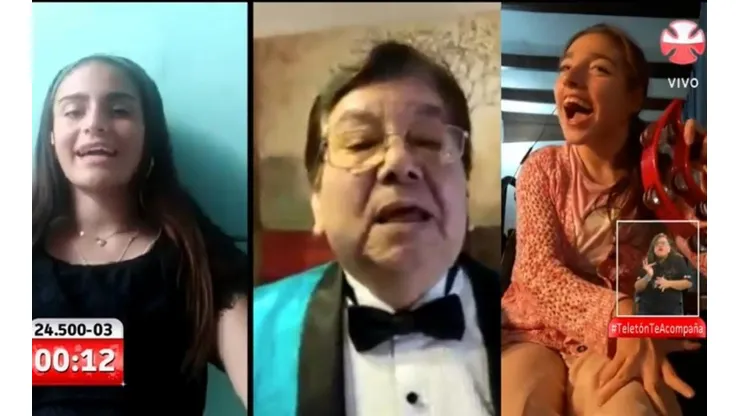 Tommy Rey cantó con niños de la Teletón.