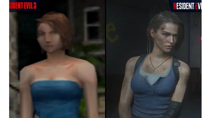 El nivel de detalle de Jill Valentine es brutal en comparación con su versión de 1999.