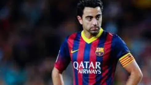 Xavi con la camiseta del Barcelona