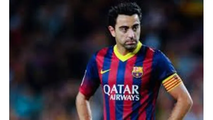 Xavi con la camiseta del Barcelona
