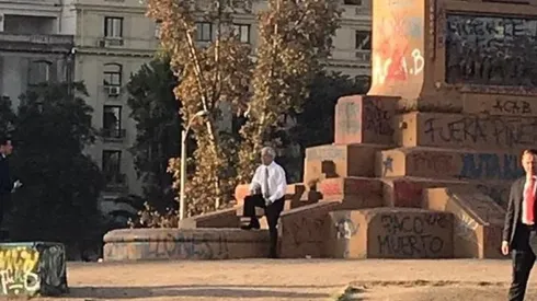 El Presidente Piñera en Plaza Italia.