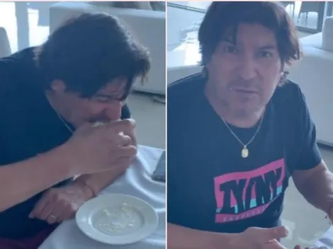 Bam Bam cae en tierna broma de su hija y se come un extraño postre