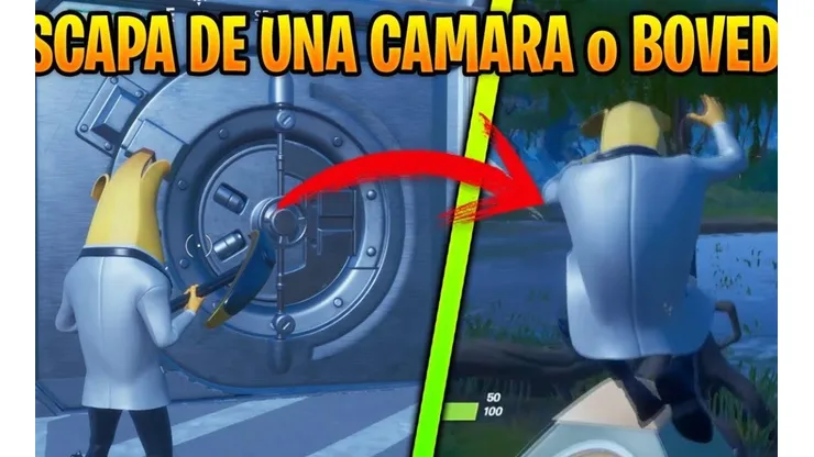 Como escapar de una cámara/bóveda por un pasadizo secreto en el Fortnite