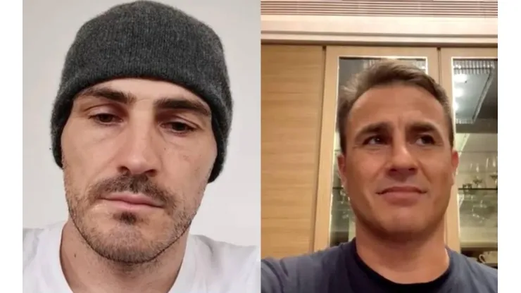 Casillas y Cannavaro animan entretenido live de Instagram.