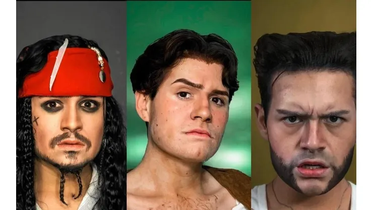 Desde Jack Sparrow a Wolverine, Usiel se ha disfrazado de varios personajes.