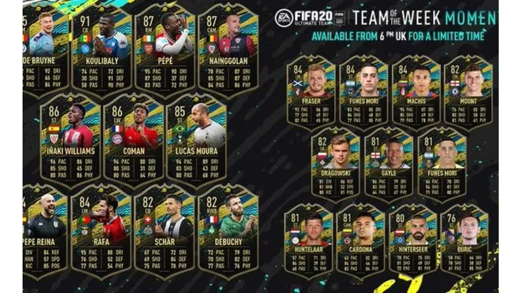 De Bruyne lidera el equipo TOTW Moments de FIFA 20