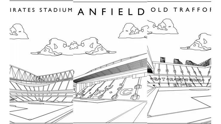 Estadios coloreables.