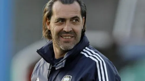Sergio Batista cuando dirigía a la selección argentina