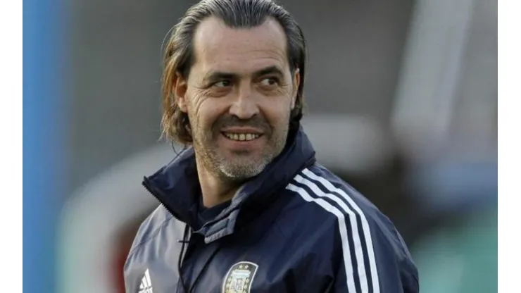Sergio Batista cuando dirigía a la selección argentina