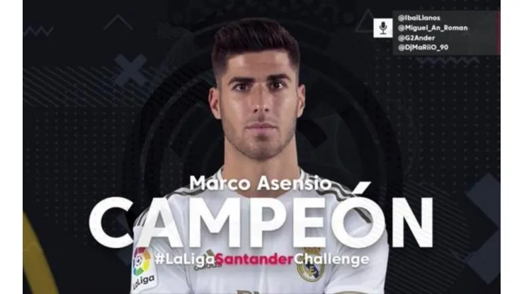 Asensio es campeón del torneo de futbolistas profesionales en FIFA 20