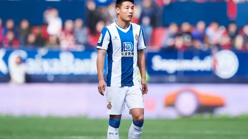 Wu Lei con la camiseta del Espanyol
