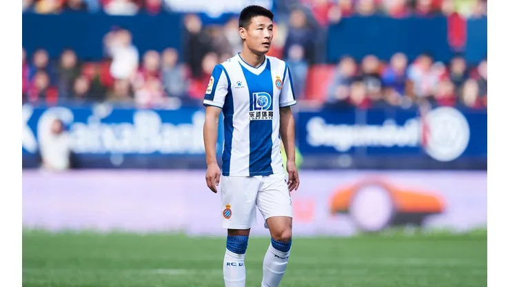 Wu Lei con la camiseta del Espanyol