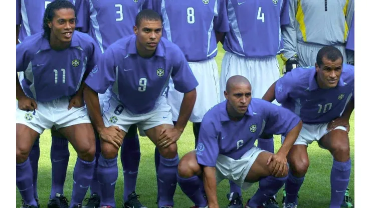 Ronaldinho, Ronaldo, Roberto Carlos y Rivaldo en la selección Brasil campeona del mundo de 2002