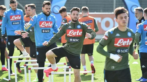 Entrenamiento del Nápoli antes de la cuarentena