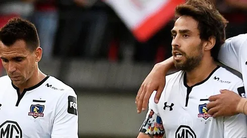 Pablo Mouche y Jorge Valdivia defendiendo la camiseta de Colo Colo