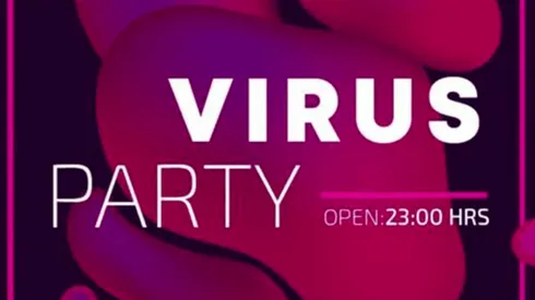 El afiche festejaba el contexto con el coronavirus en el país