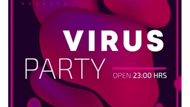 El afiche festejaba el contexto con el coronavirus en el país