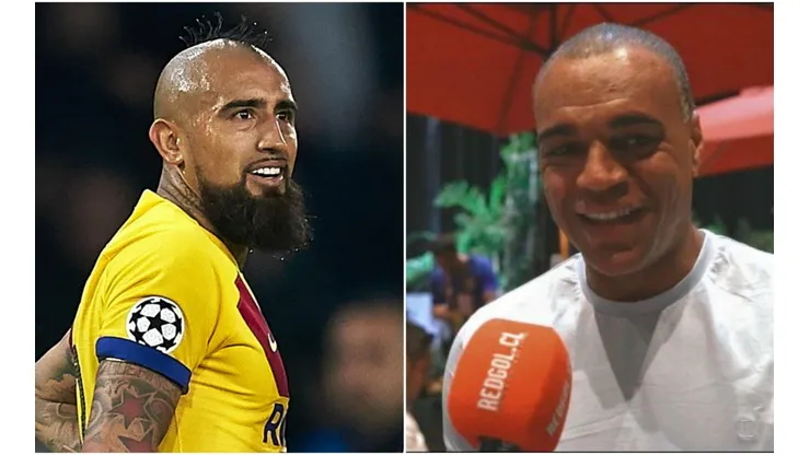 Denílson subió al columpio a Arturo Vidal.