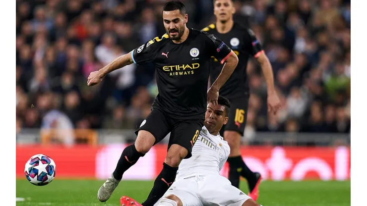 Gündogan efrentando al Real Madrid en Champions League