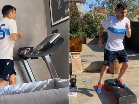 Ni ahí con el coronavirus: Medel se luce entrenando con camiseta de la UC