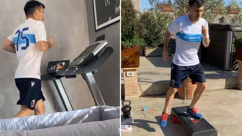 Gary entrena acompañado de su armadura cruzada