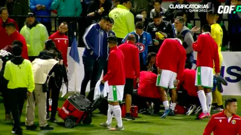 Patricio Almendra debió ser atendido pero salió sin problemas de la cancha