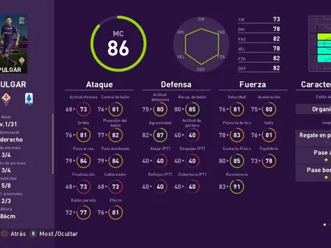 Erick Pulgar con carta destacada en eFootball PES 2020