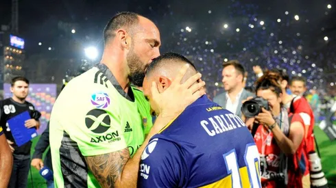 Díaz festejando el título de Boca.