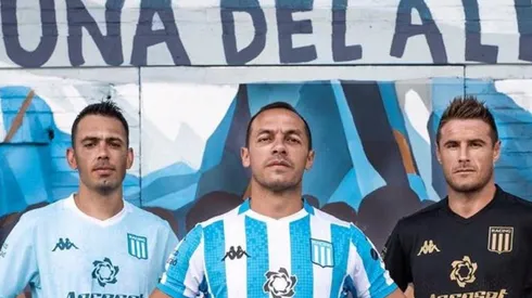 Díaz es protagonista en la presentación de la camiseta de Racing.