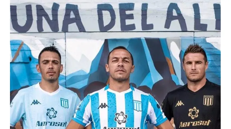 Díaz es protagonista en la presentación de la camiseta de Racing.