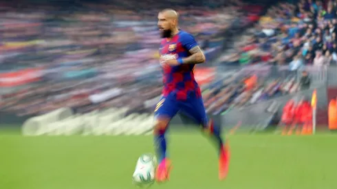 Arturo Vidal en su duelo ante el Eibar