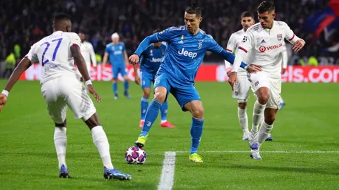 Cristiano Ronaldo frente al Lyon.