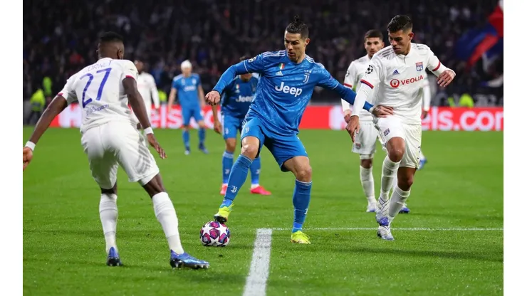 Cristiano Ronaldo frente al Lyon.