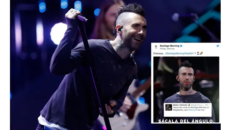 "Sácala del ángulo, Adam Levine": el increíble troleo de Santiago Morning por polémico show de Maroon 5