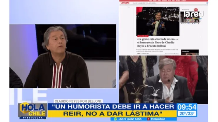 Claudio Reyes tuvo duros términos para la rutina de Ernesto Belloni en Viña del Mar.
