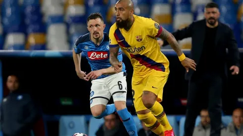 Vidal contra Napoli en la Champions.