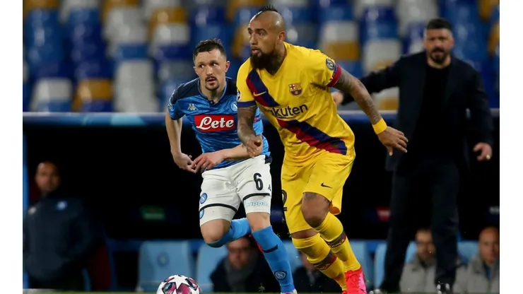 Vidal contra Napoli en la Champions.
