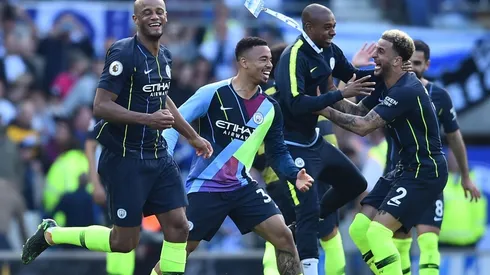 Manchester City celebrando una victoria en la Premier League
