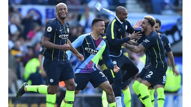 Manchester City celebrando una victoria en la Premier League