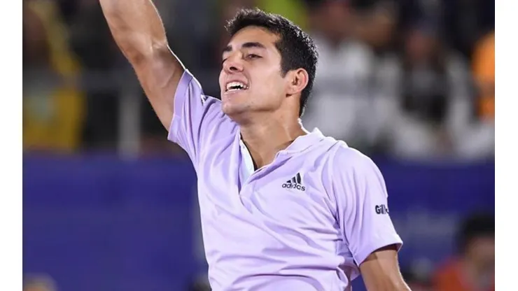 Garin celebra por su ascenso en el ránking de la ATP.