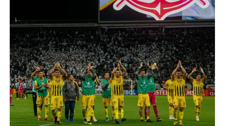 Guaraní luego de la clasificación en el Arena Corinthians