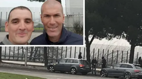 Zidane luego del choque se toma una selfie con el afectado
