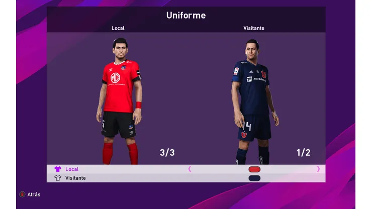 Colo Colo y la U con uniformes nuevos en eFootball PES 2020 tras el DLC 4.0