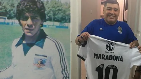 Diego Maradona con la camiseta de Colo Colo